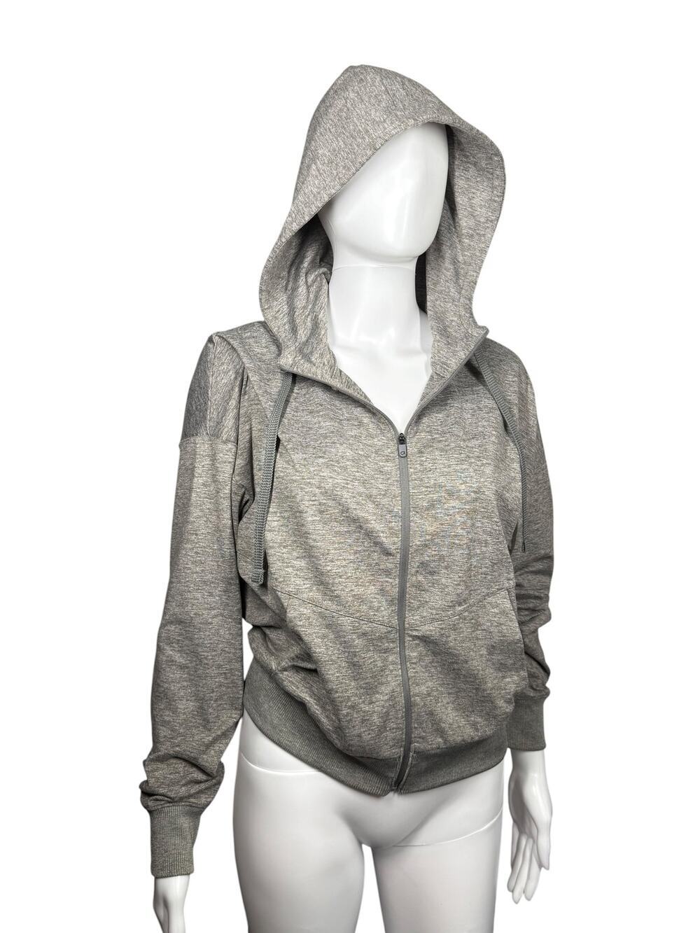 GAP GapFit Full-Zip Hoodie Brushed Tech Jersey Jacket Gray Size Small